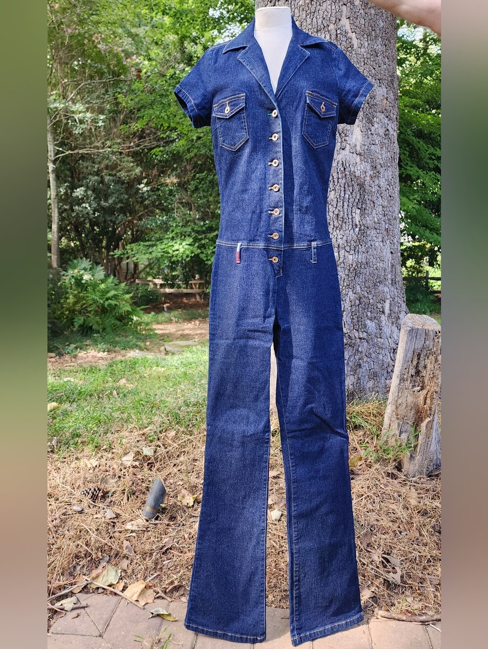 Tommy Hilfiger Vintage 90s Denim Jumpsuit Slim Fit Bootcut M